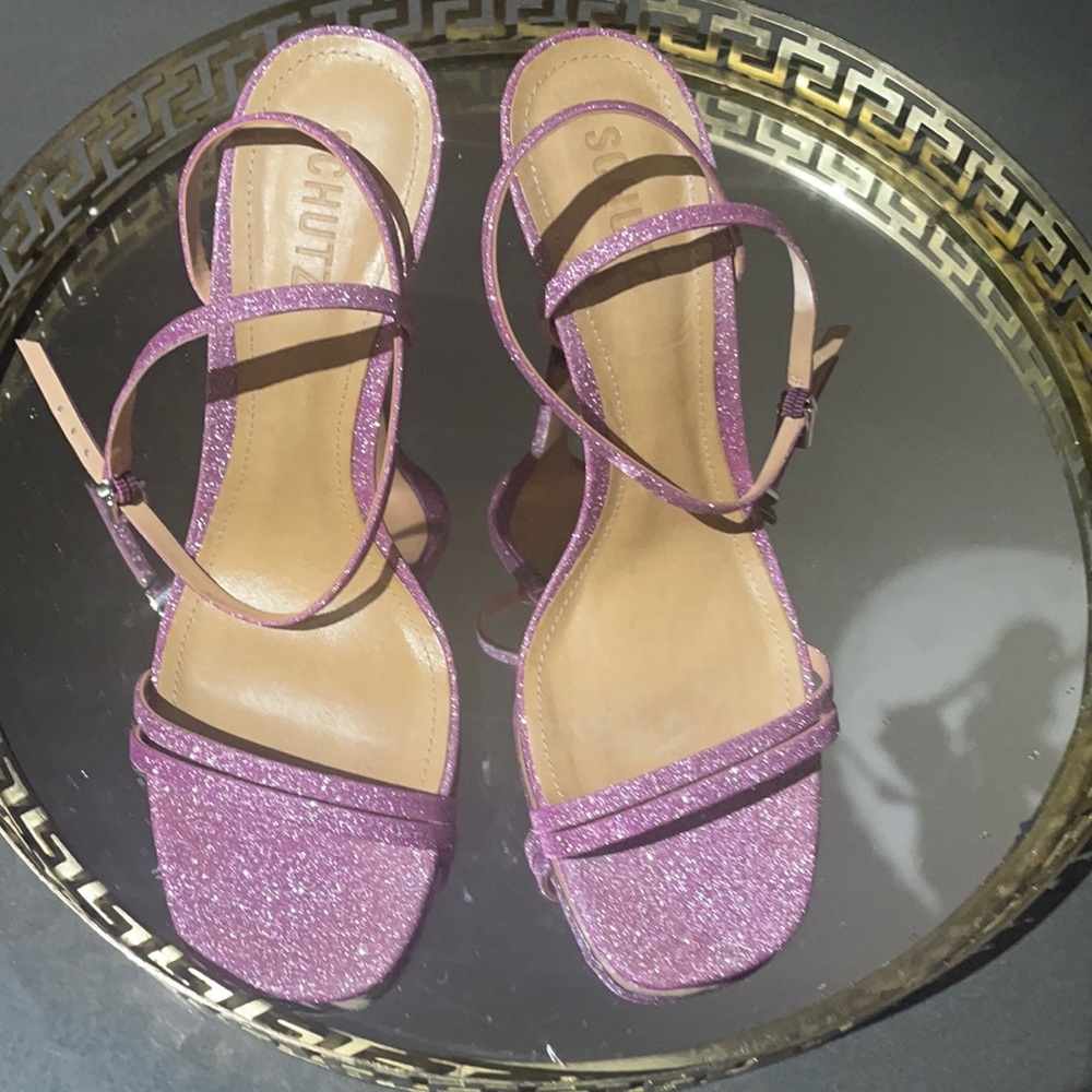 Purple with pink glitter heels - Picture 7 of 11